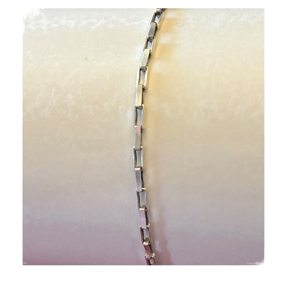 VTG Arezzo Italy Square Link 925 STERLING SILVER BRACELET 7" Signed Star 560 AR - Picture 3 of 7